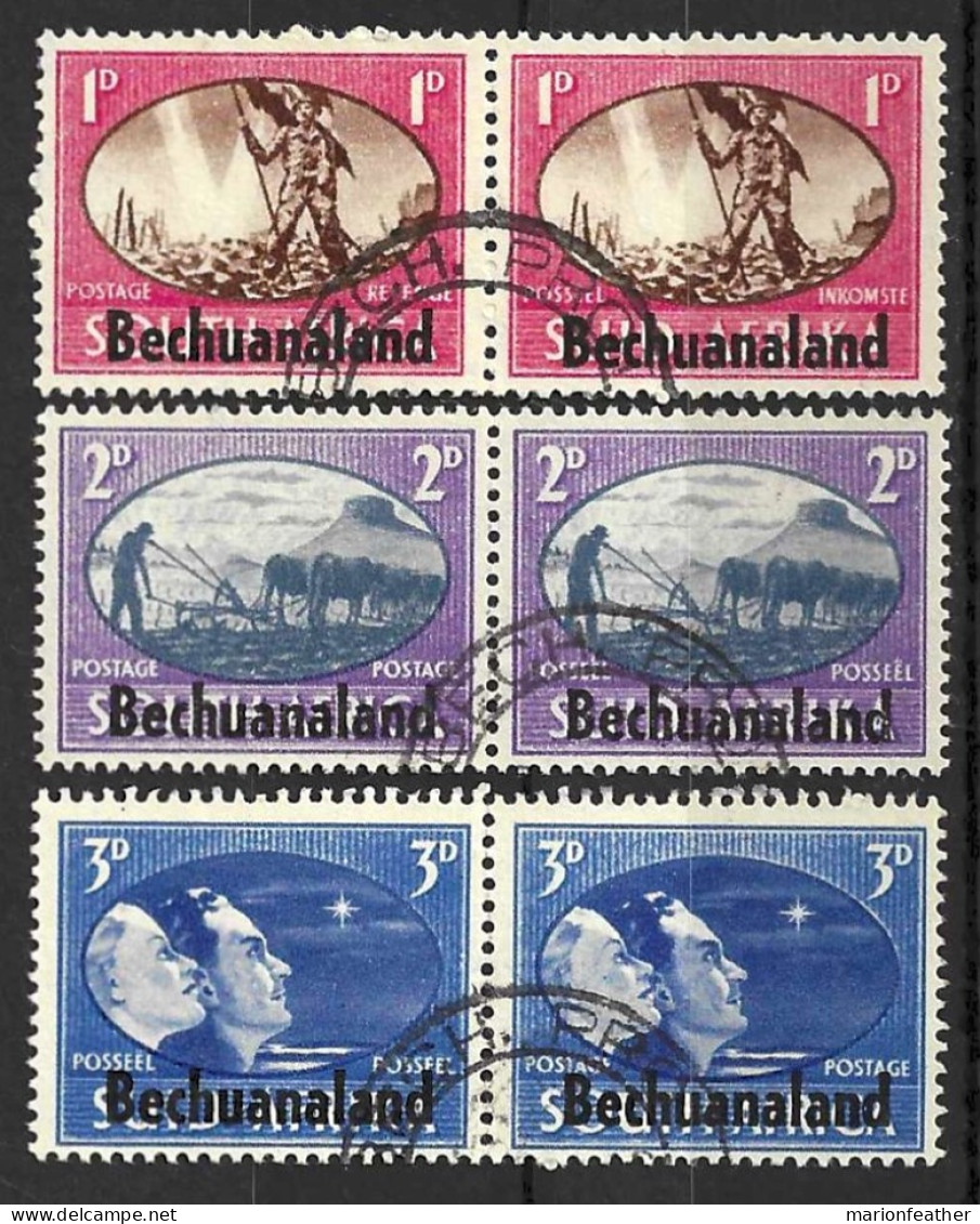 BECHUANALAND....KING GEORGE VI...(1936-52..)......VICTORY SET ,OF 3....CDS....VFU... - 1885-1964 Bechuanaland Protectorate