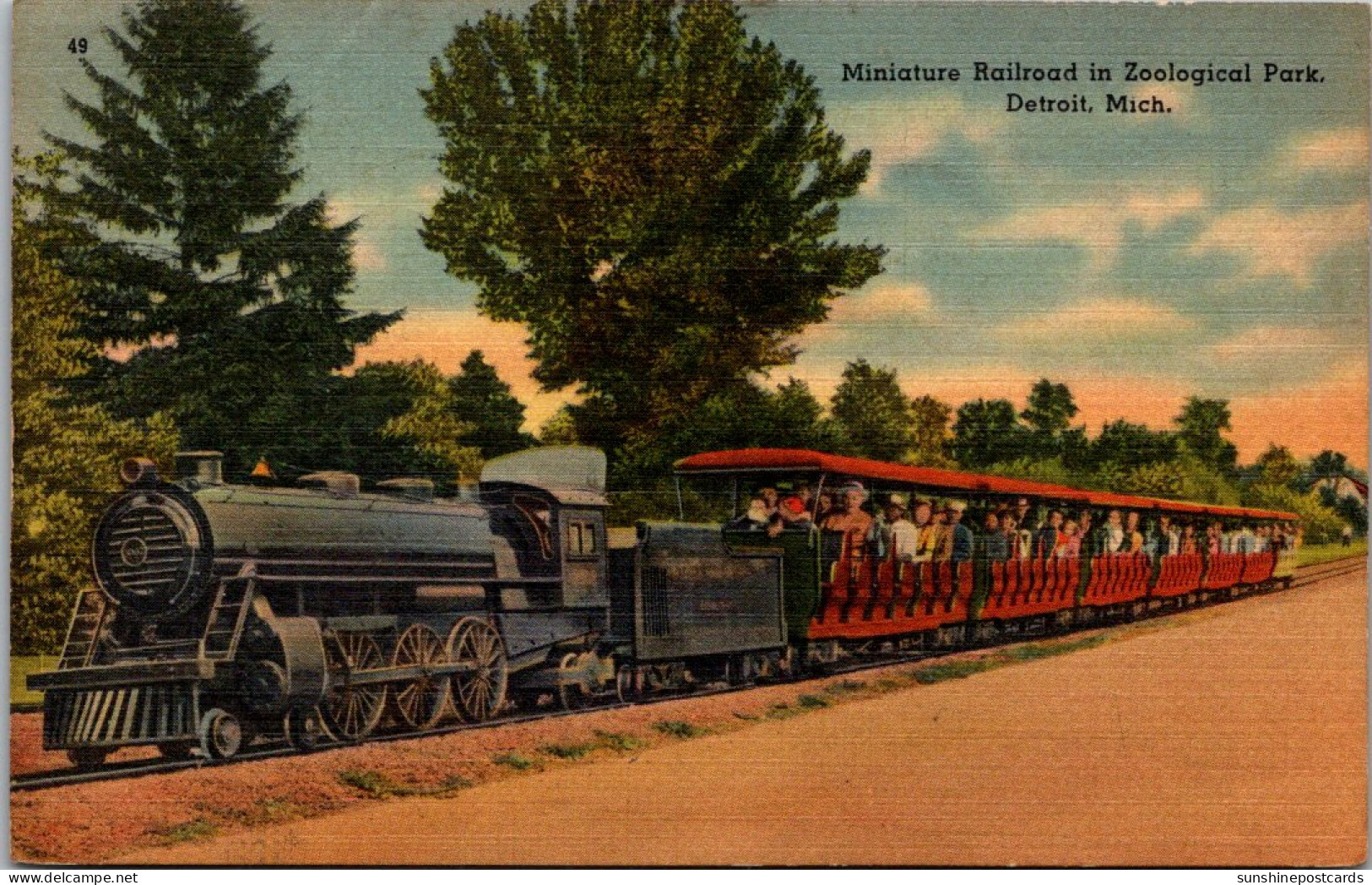 Michigan Detroit Miniature Railroad At Zoological Park 1943 - Detroit