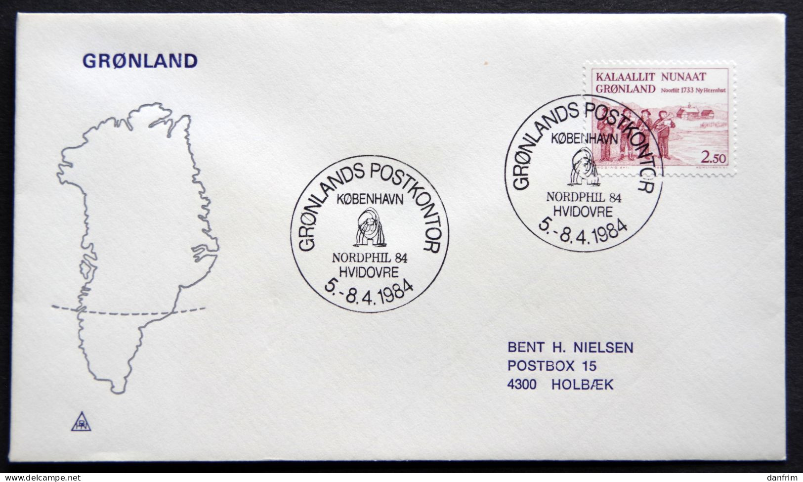 Greenland 1984 SPECIAL POSTMARKS.NORDPHIL  HVIDOVRE 5-8-4   ( Lot 926) - Brieven En Documenten