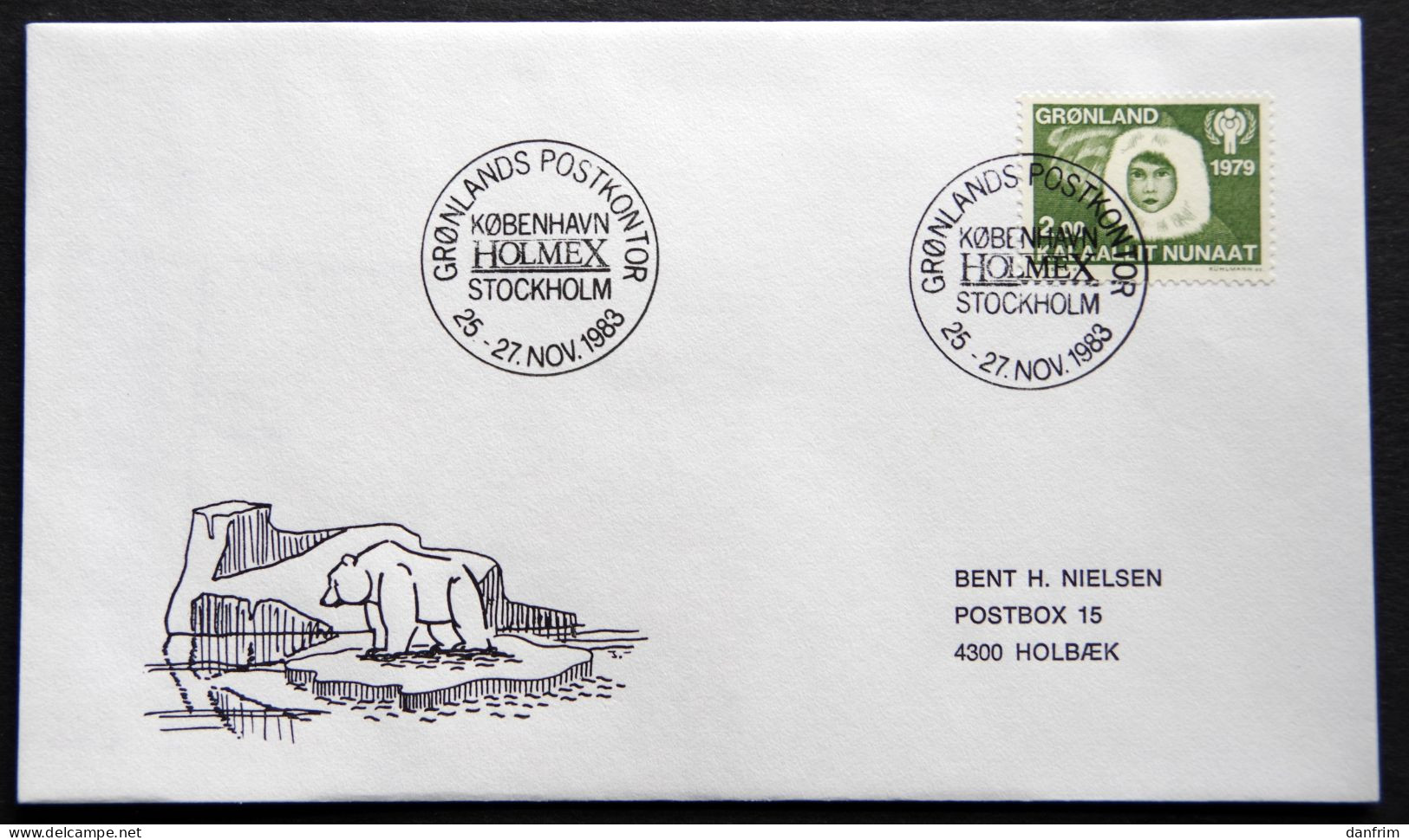 Greenland 1983 SPECIAL POSTMARKS.HOLMEX STOCKHOLM 25-27-11 1983   ( Lot 928) - Lettres & Documents