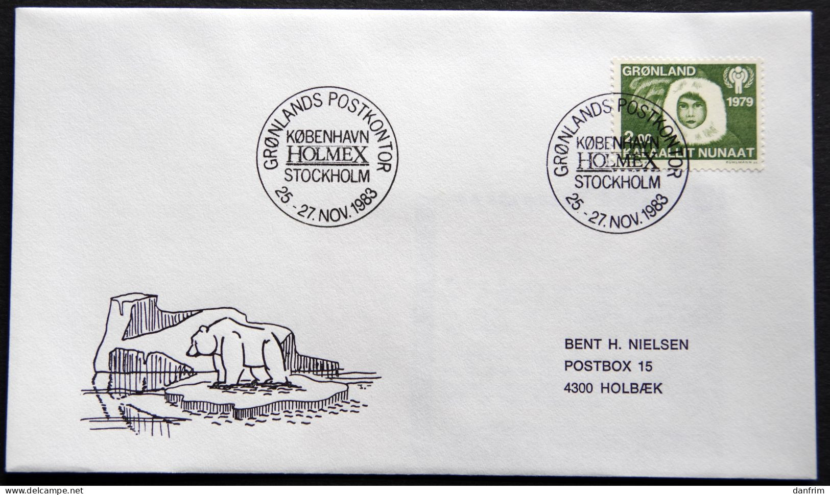 Greenland 1983 SPECIAL POSTMARKS.HOLMEX STOCKHOLM 25-27-11 1983   ( Lot 926) - Storia Postale