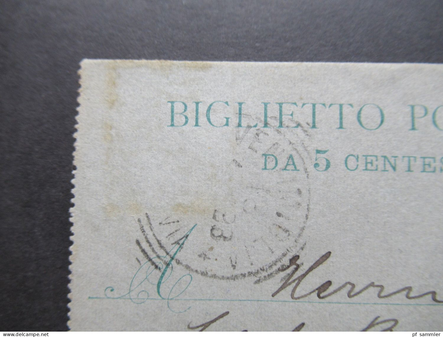 Italien 1898 Kartenbrief Wappen Auslands PK Nach Coblenz Mit Ank. Stempel / Zusatzfrankatur Leider Abgelöst!!!!! - Ganzsachen