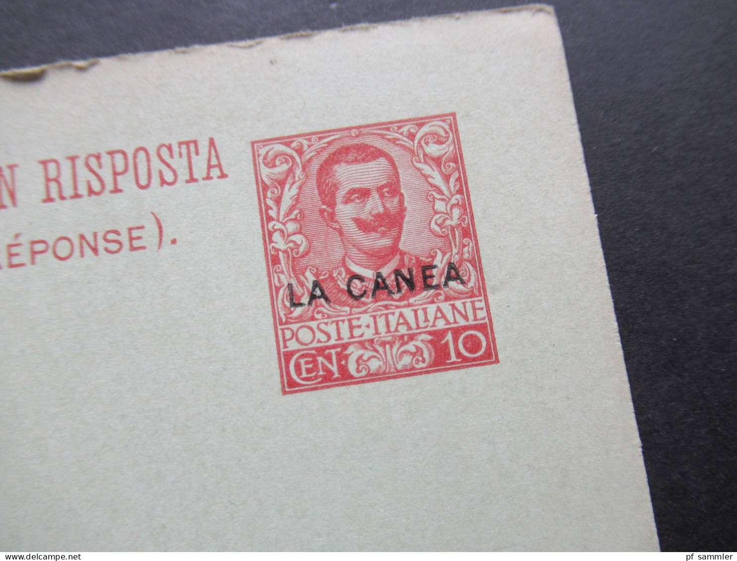 Italien 1906 Ganzsache Doppelkarte Ungebraucht P 23 Aufdruck La Canea / Italienische Post Auf Kreta - La Canea