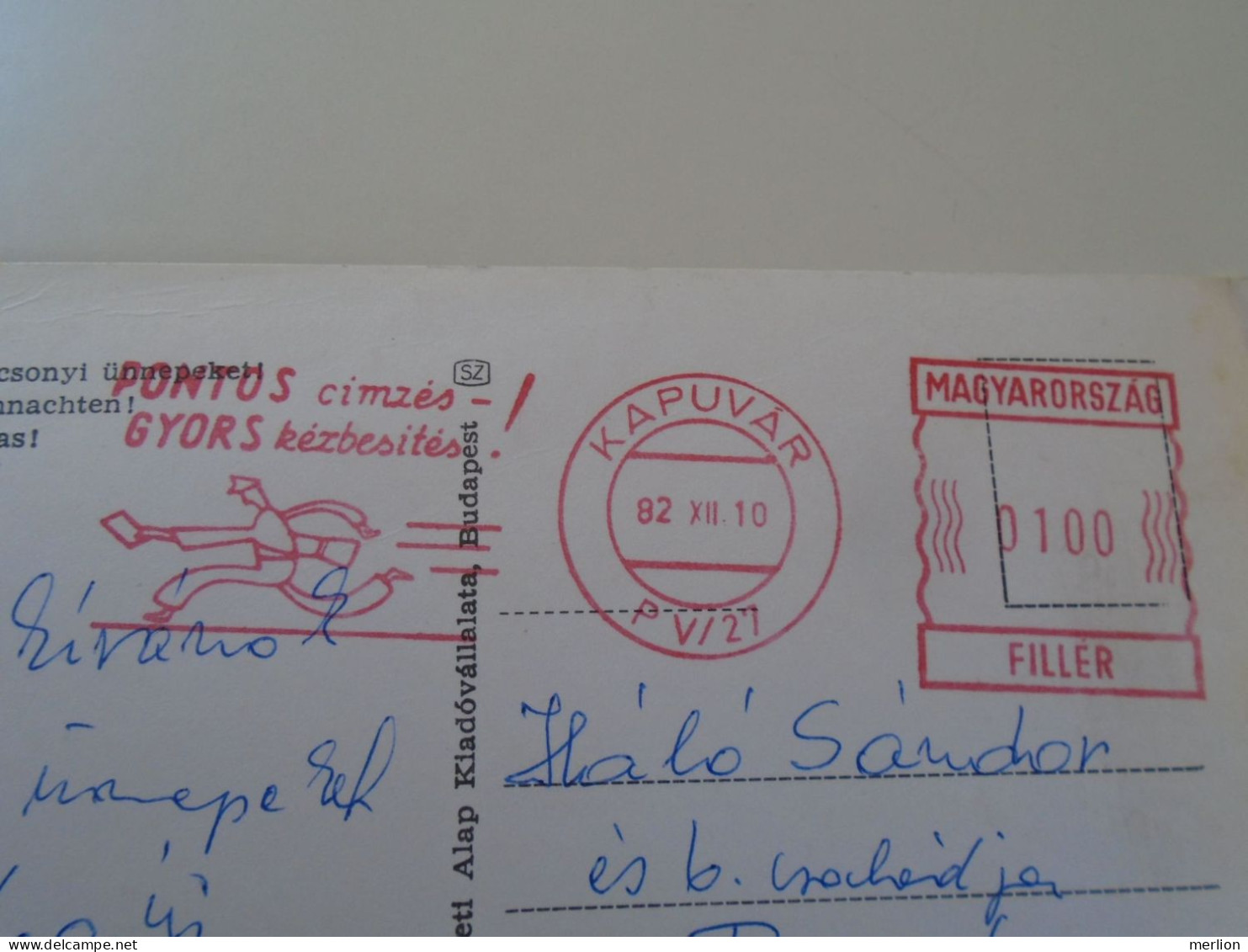 D195075  Hungary  ATM / EMA - Freistempel - Red Meter   -Kapuvár 1982  Pontos Címzés  0100 Fillér - Timbres De Distributeurs [ATM]