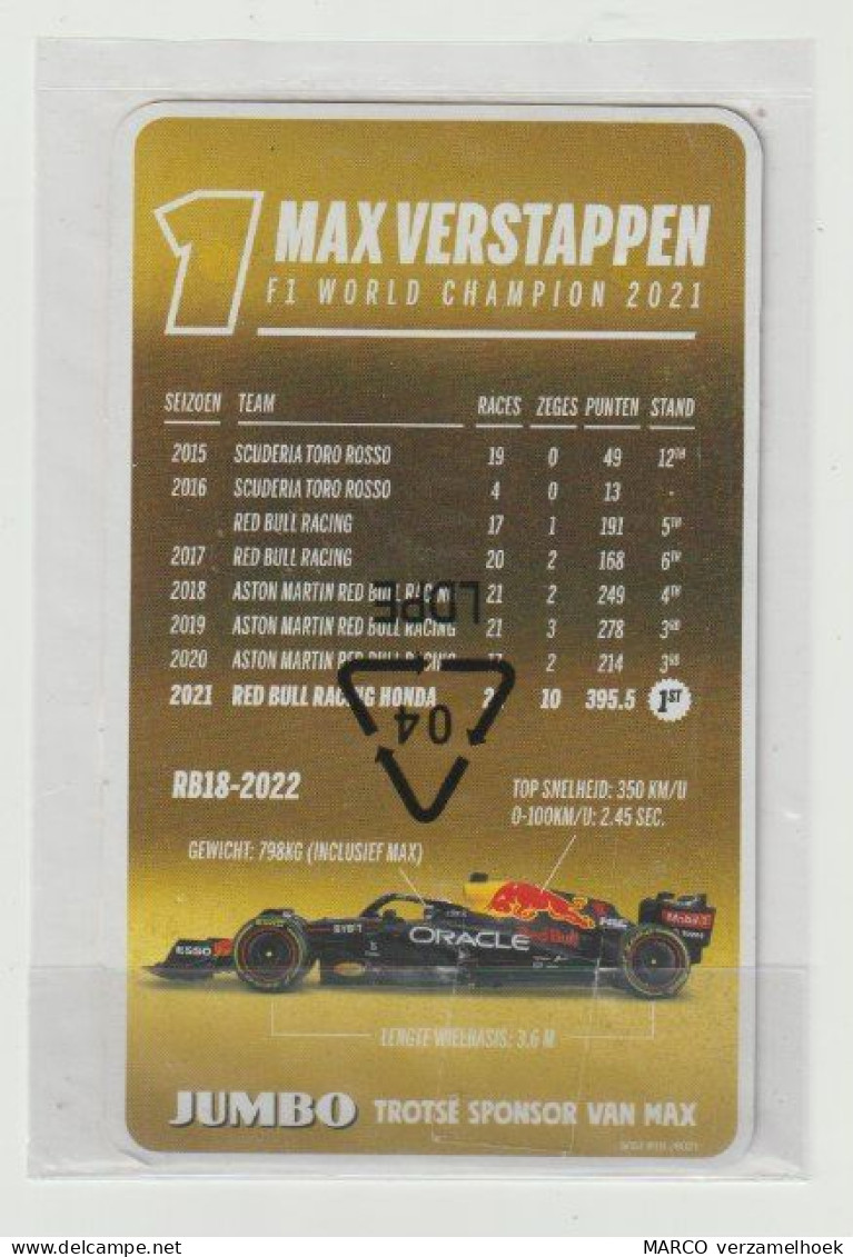 Verzamelkaart JUMBO Supermarkten Veghel (NL) Max Verstappen F1 2021 - Car Racing - F1