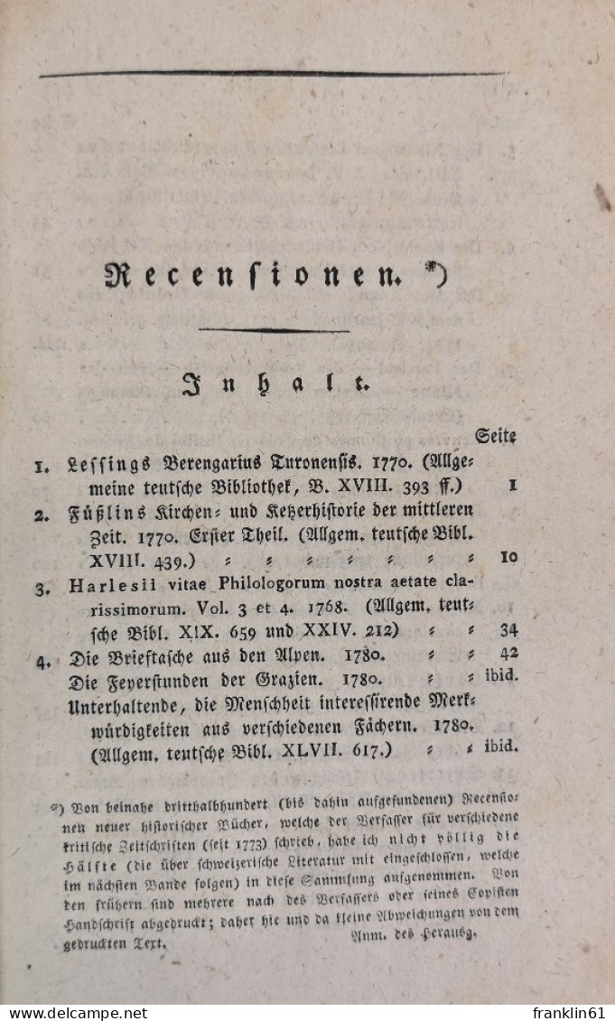 Johannes Von Müller. Sämmtliche Werke. Zehnter Theil. - Gedichten En Essays