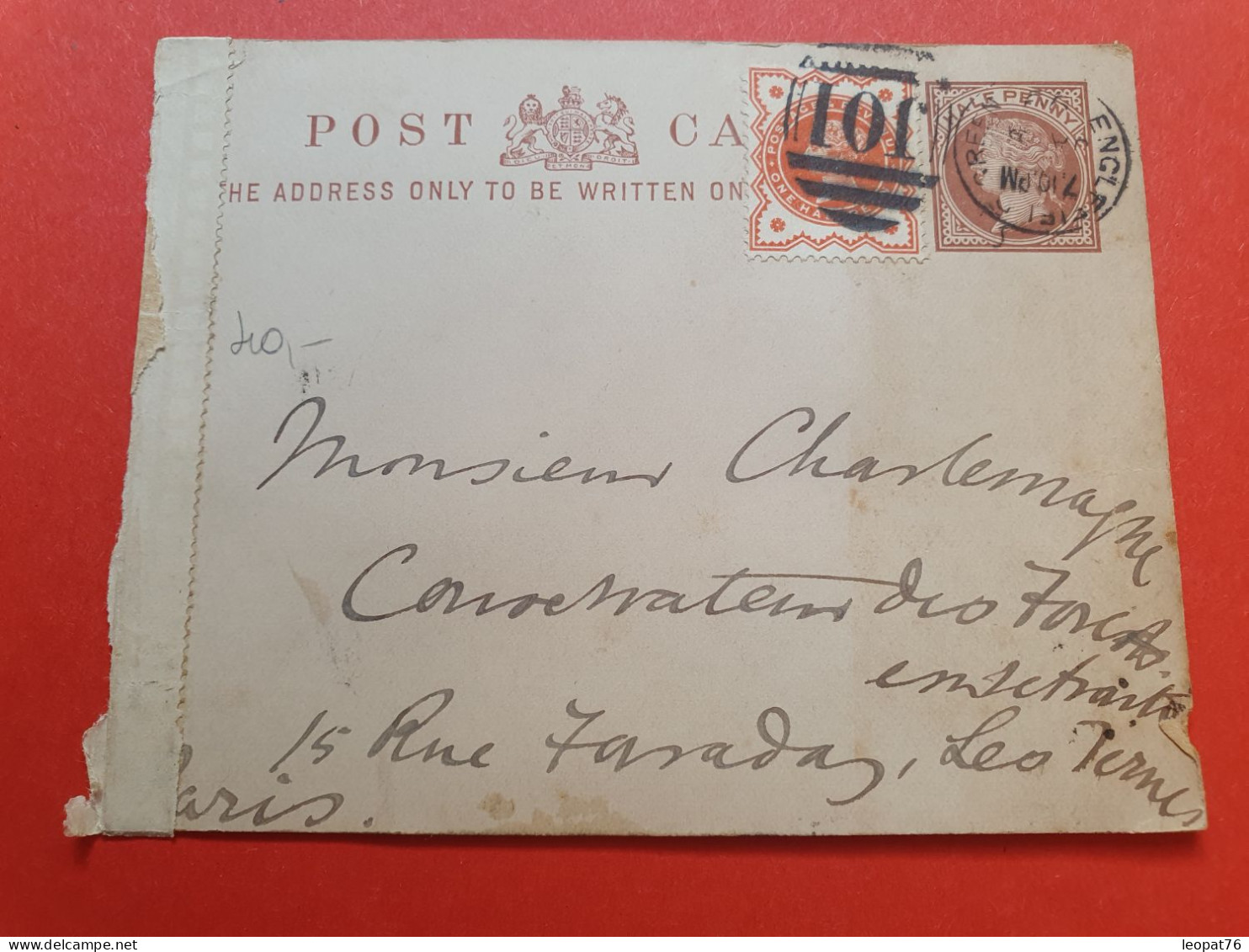 GB - Entier Postal + Complément De Englenfiel Green Pour Paris En 1898 - Réf 371 - Interi Postali