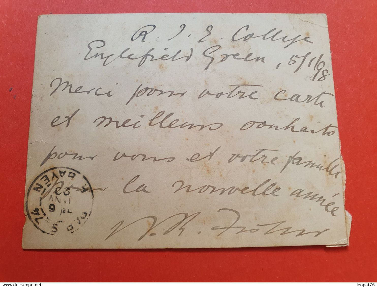 GB - Entier Postal + Complément De Englenfiel Green Pour Paris En 1898 - Réf 371 - Postwaardestukken