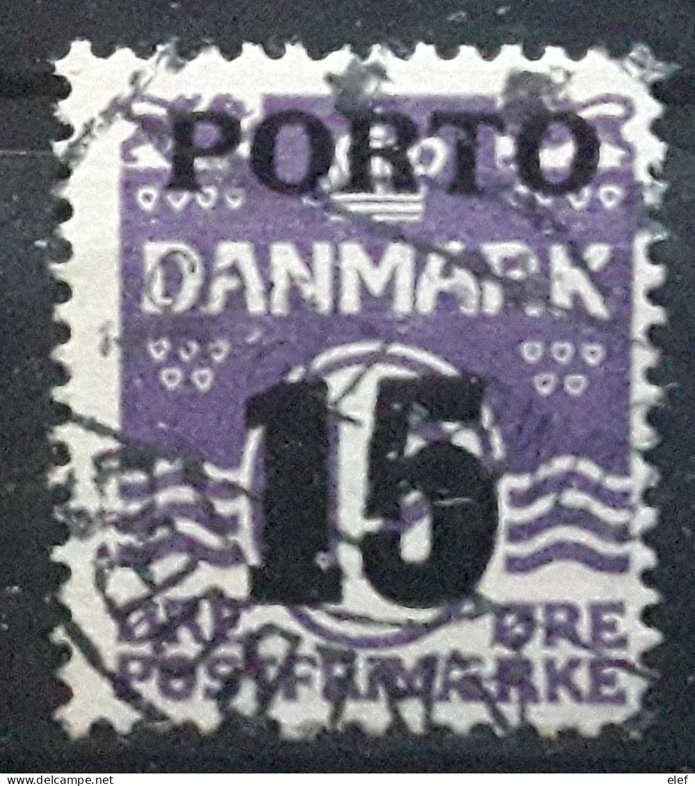 DANMARK DANEMARK 1934 Porto Taxe Postage Due,  Yvert No 36, 15 O Sur 12 O Violet Obl TB - Portomarken