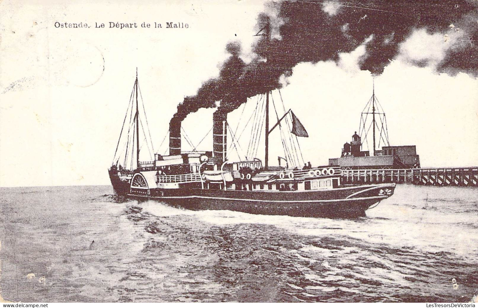 BELGIQUE - OSTENDE - Le Départ De La Malle - Carte Postale Ancienne - Oostende
