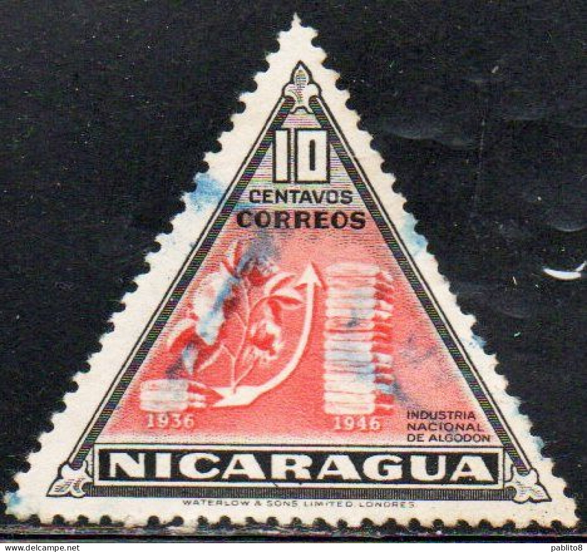 NICARAGUA 1947 COTTON INDUSTRY 10c USED USATO OBLITERE' - Nicaragua