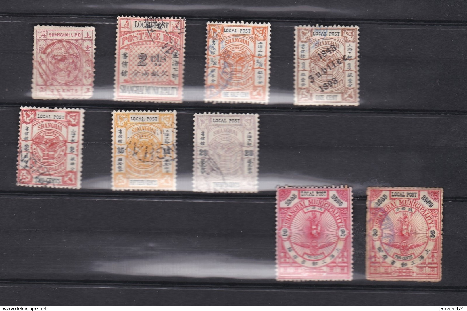 Chine Shanghai 9 Timbres 1866 à 1893, Dragon, Scan Recto Verso - ...-1878 Préphilatélie