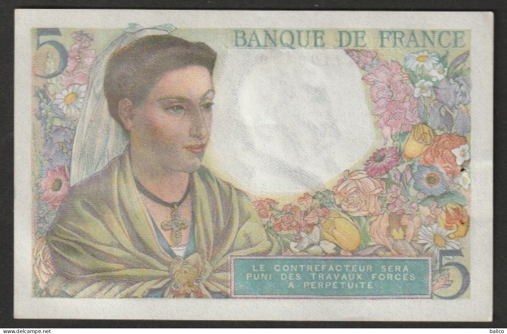 France - Billet 5 Francs Berger, 2 - 6 - 1943  N°  98435   X.19 - 5 F 1943-1947 ''Berger''