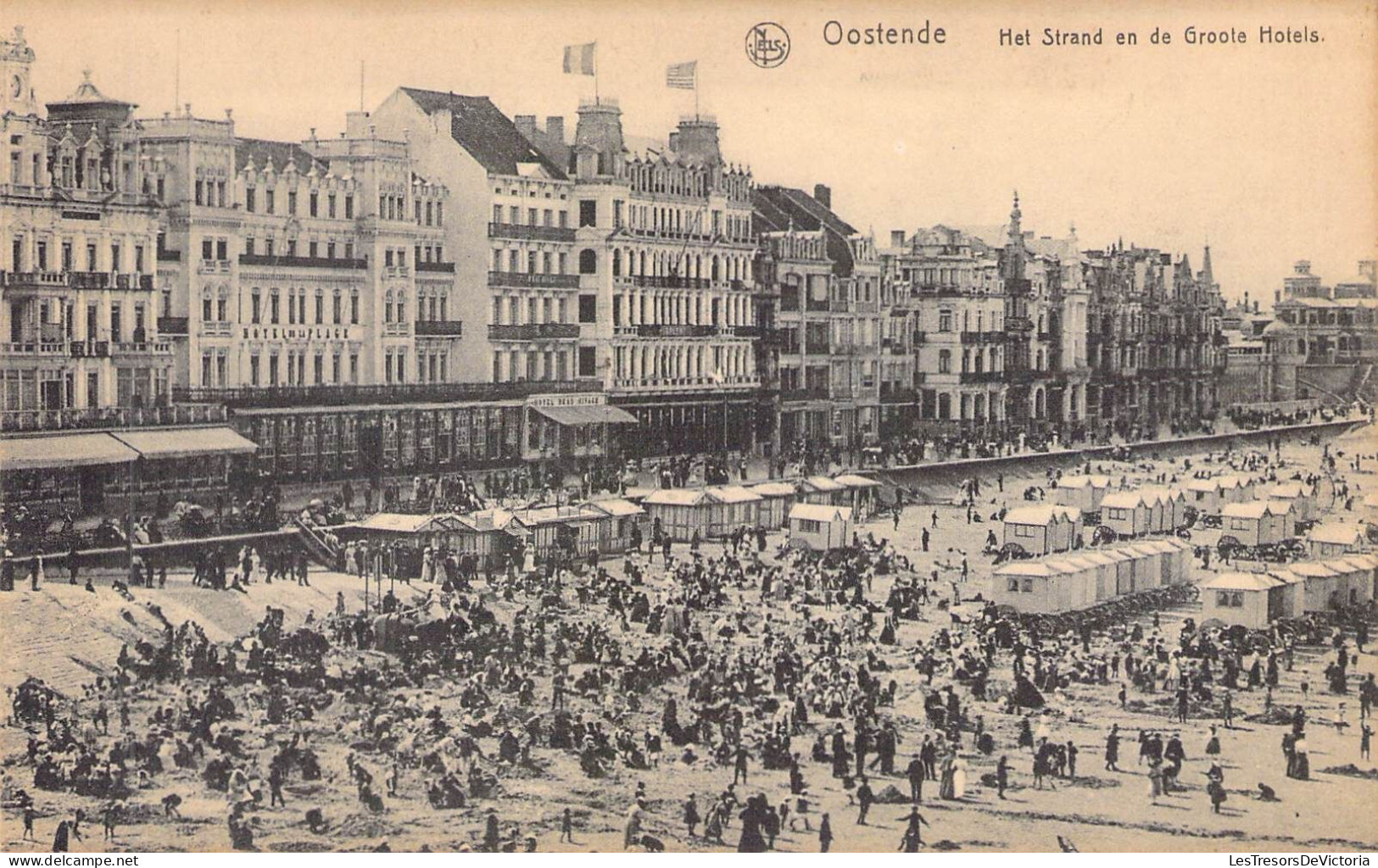 BELGIQUE - OSTENDE - Het Strand En De Groote Hotels - Carte Postale Ancienne - Oostende