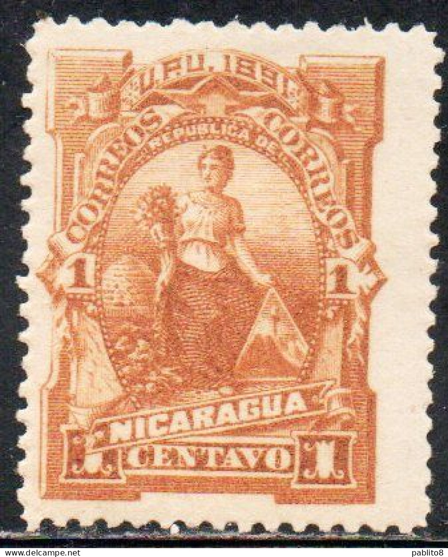NICARAGUA 1891 GODDESS OF PLENTY 1c MH - Nicaragua