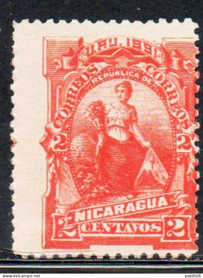 NICARAGUA 1891 GODDESS OF PLENTY 2c MH - Nicaragua