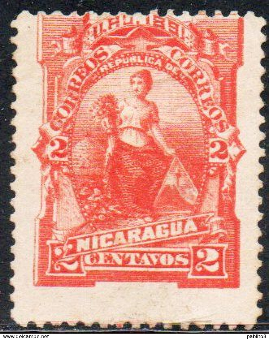 NICARAGUA 1891 GODDESS OF PLENTY 2c MH - Nicaragua