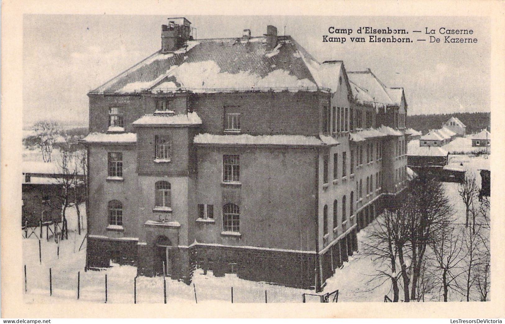 BELGIQUE - ELSENBORN Camp - La Caserne - Militaria - Sous La Neige - Carte Postale Ancienne - Elsenborn (Kamp)