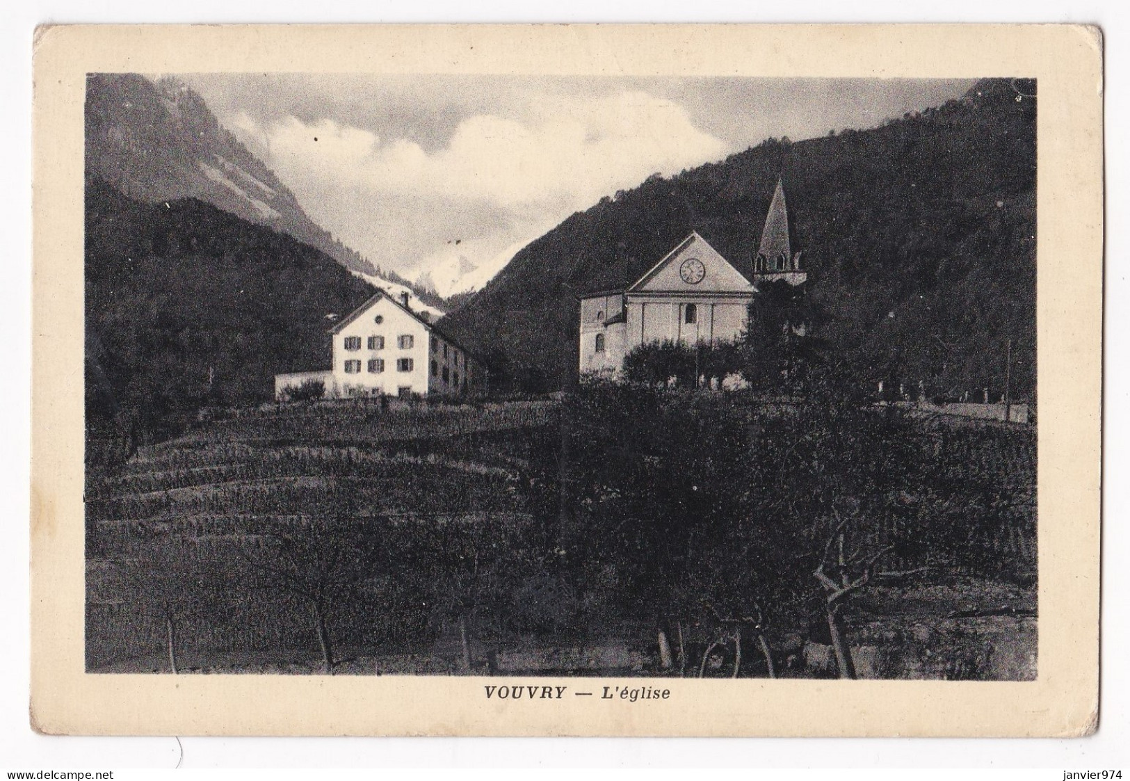 CPA Suisse , Vouvry , L’Eglise,  Scan Recto Verso - Vouvry