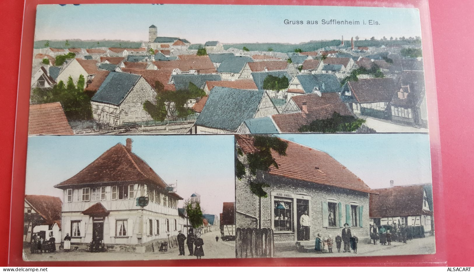 Gruss Aus Soufflenheim , 3 Vues , Commerce Alois Cansell - Sarre-Union