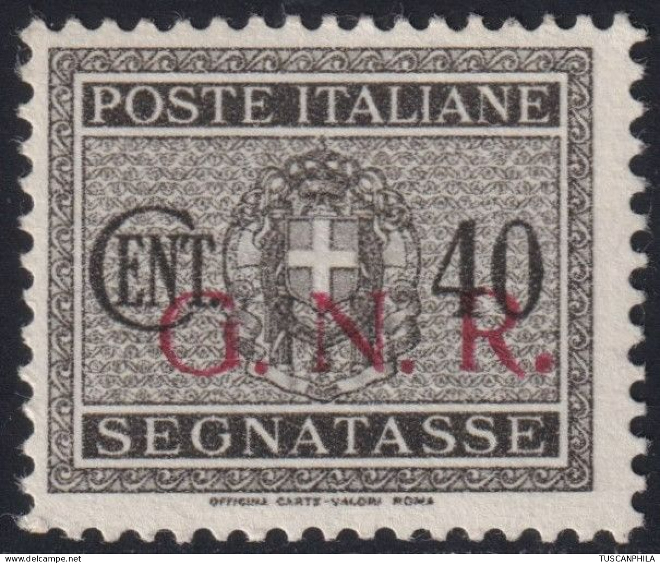 GNR 40 C. Punto Grosso Dopo R Sass 52dgaa MNH** Cv 1100 - Segnatasse