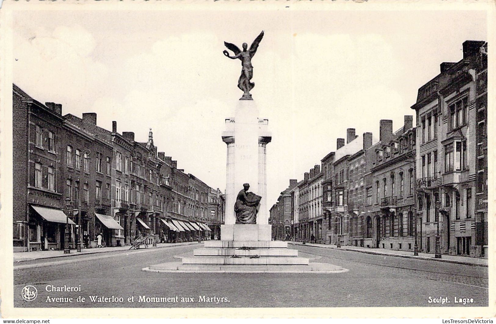 BELGIQUE - CHARLEROI - Avenue De Waterloo Et Monument Aux Martyrs - Carte Postale Ancienne - Charleroi