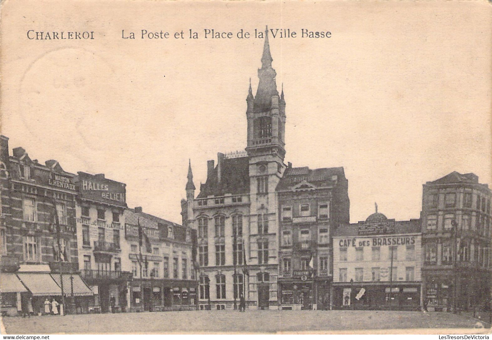 BELGIQUE - CHARLEROI - La Poste Et La Place De La Ville Basse - Carte Postale Ancienne - Charleroi