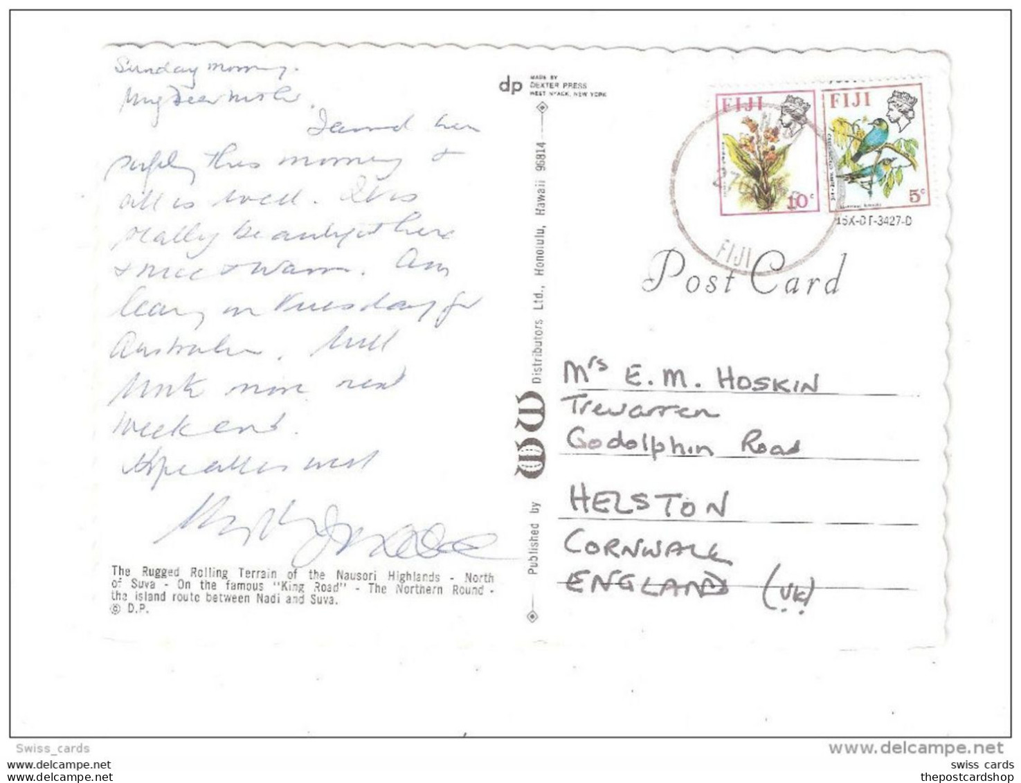 Nausori Highlands And The Kings Road Fiji Islands Recto Verso Beaux Timbres FIJII FIDJI - Fidji