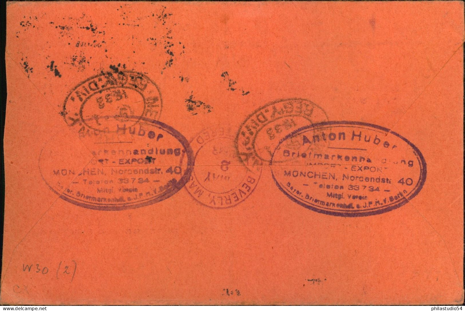 1933, 2 Bessere Hindenburg Zusammendrucke Auf R-Brief Ab MÜNCHEN 13 Nach USA - Storia Postale