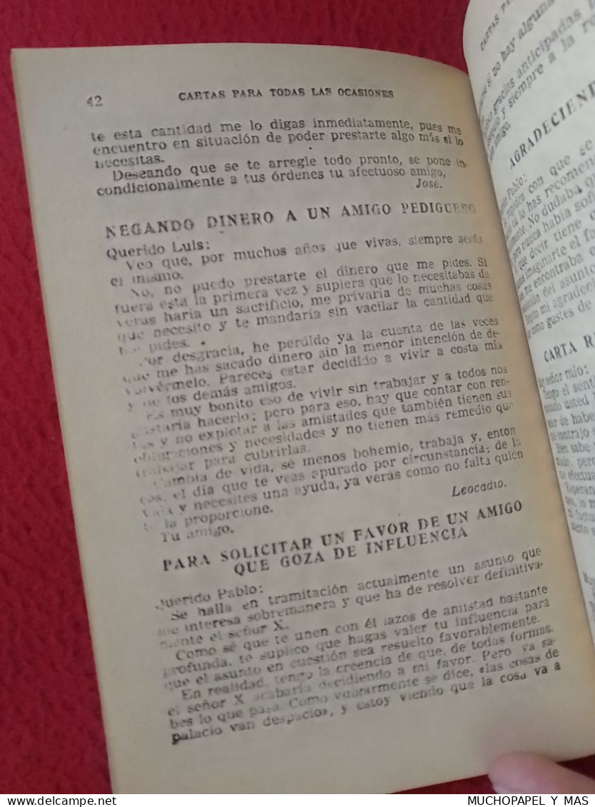 ANTIGUO LIBRO CUADERNO O SIMIL 200 MODELOS DE CARTAS..AMOR AMISTAD COMERCIALES...FAMILIARES...MANUALES CISNE 1964, SPAIN