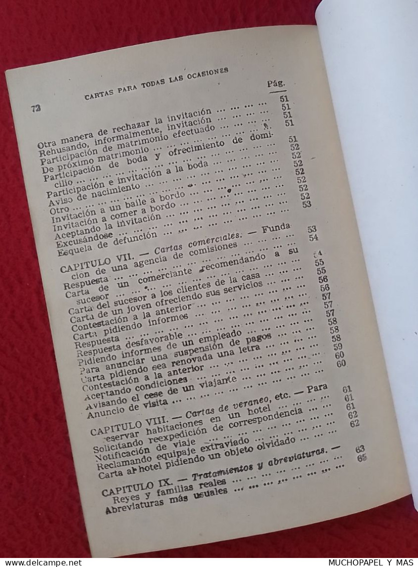 ANTIGUO LIBRO CUADERNO O SIMIL 200 MODELOS DE CARTAS..AMOR AMISTAD COMERCIALES...FAMILIARES...MANUALES CISNE 1964, SPAIN