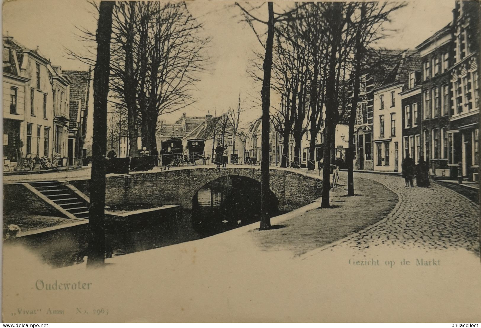 Oudewater (Utr.) Gezicht Op De Markt Ca 1900 Vivat - Otros & Sin Clasificación
