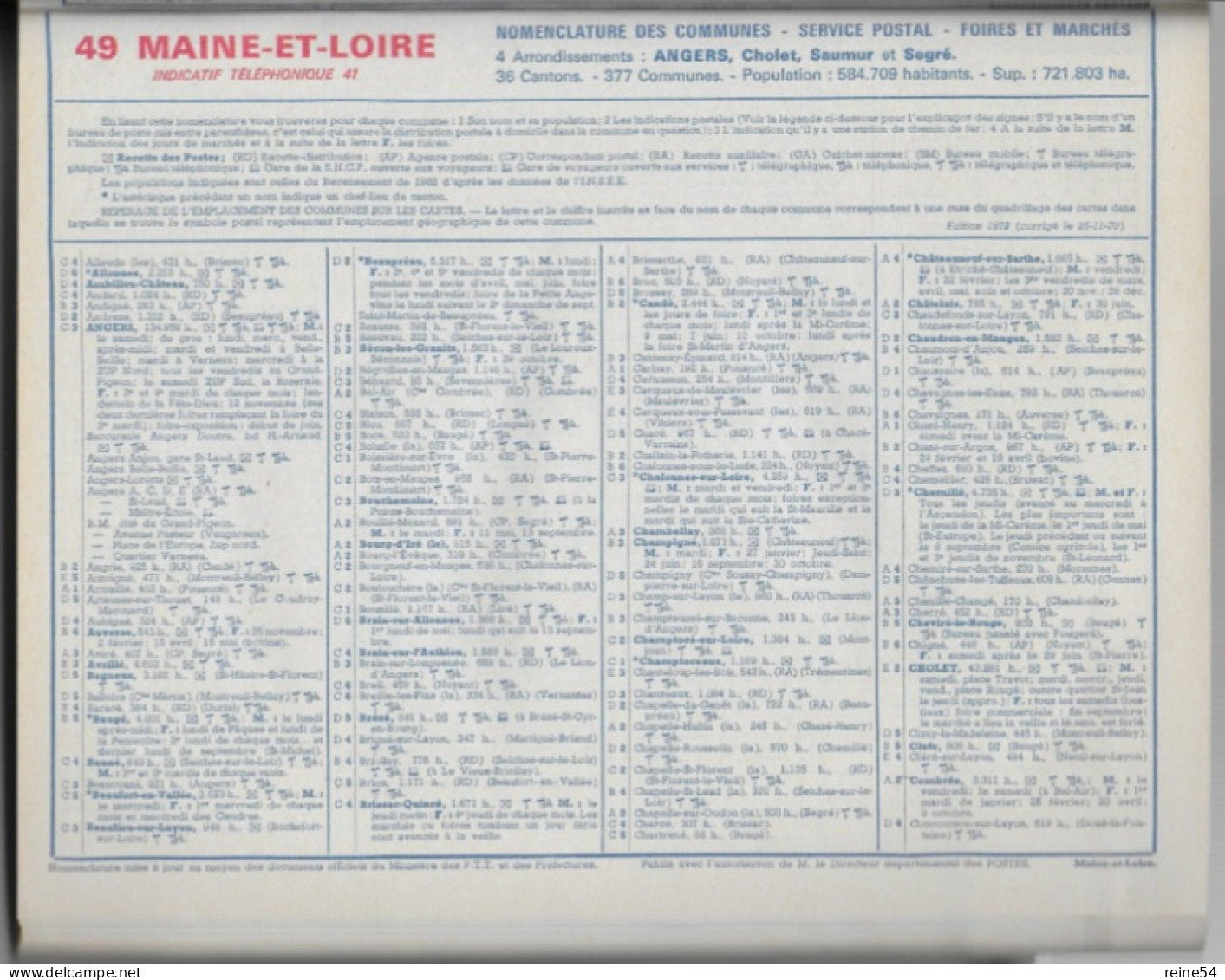 NOMENCLATURE DES COMMUNES (France) Par Département - Editions OBERTHUR - Non Classificati