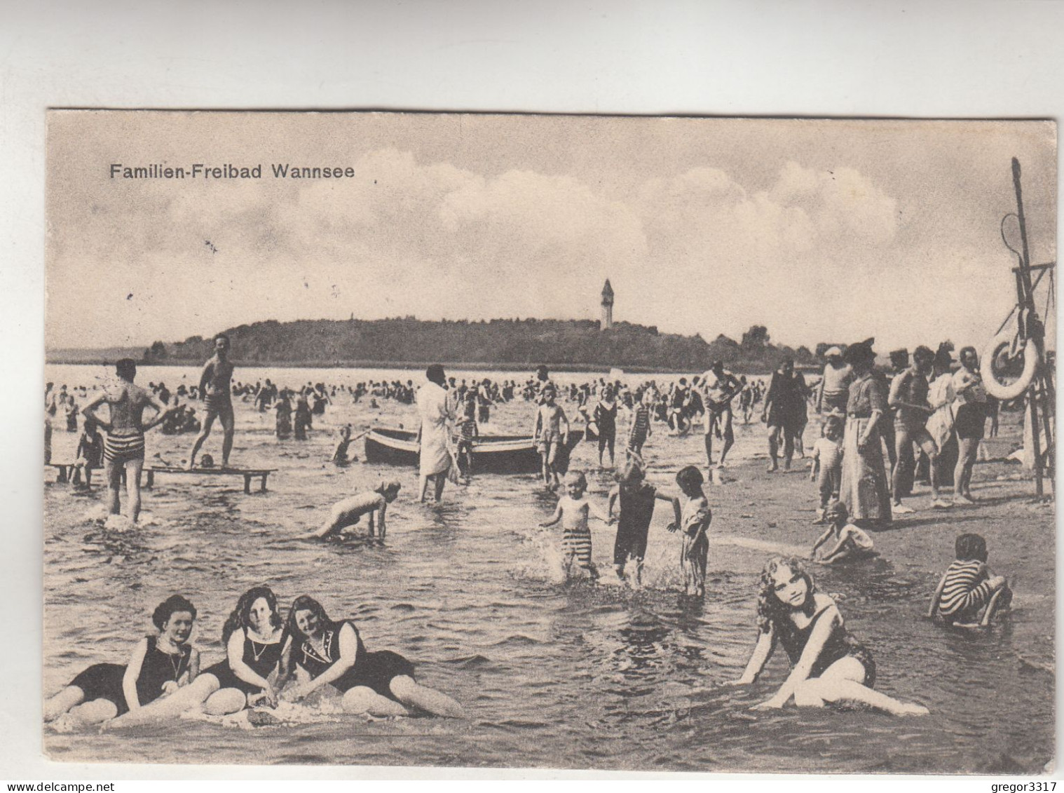 C8003) BERLIN - WANNSEE - Familien Freibad WANNSE Mit Frauen Kindern - Vielen Badenden ALT 1917 - Wannsee