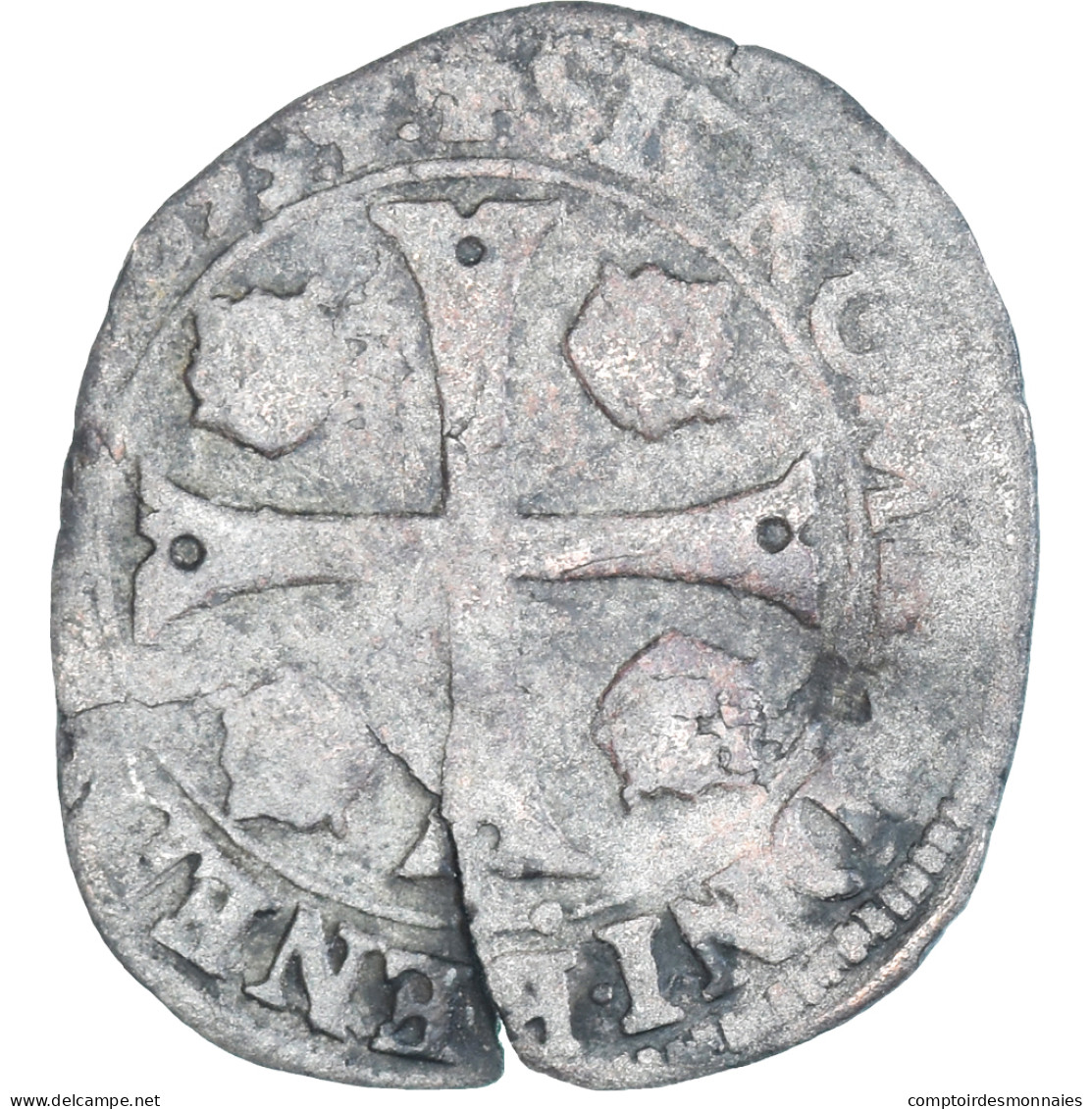 Monnaie, France, Charles X, Douzain, 1593, Lyon, TB, Billon, Gadoury:514 - 1589-1610 Henry IV The Great