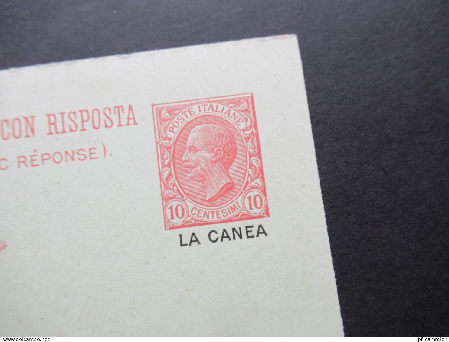 Italien 1907/09 Italienische Post Auf Kreta GA / Doppelkarte Mit Aufdruck La Canea P26 Ungebraucht! - La Canea