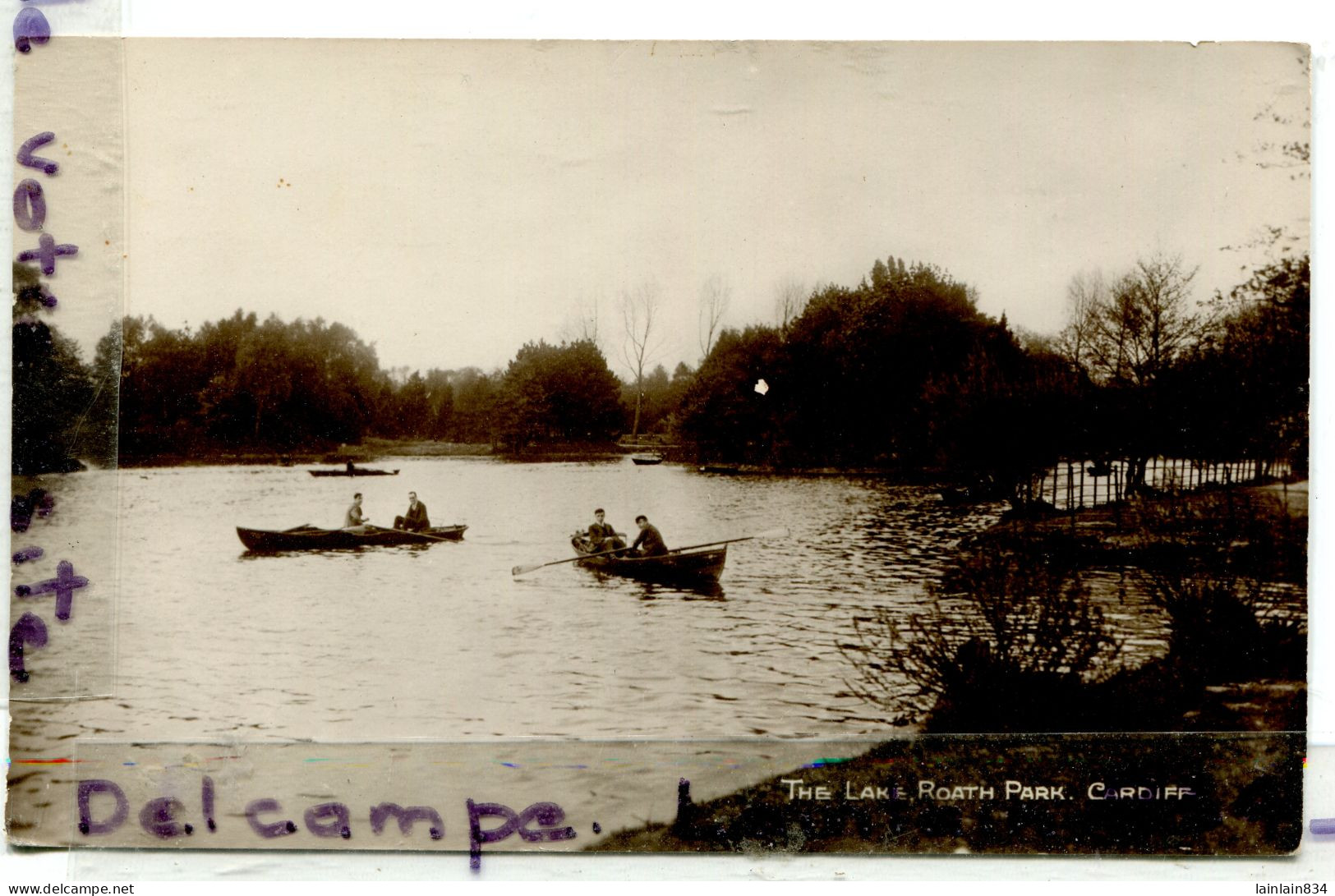- THE LAKE ROATH PARK - CARDIFF - Carte Photo, (Glamorgan ), Boats, Barques, Cliché Rare, Non écrite, ,TTBE, Scans. . - Glamorgan