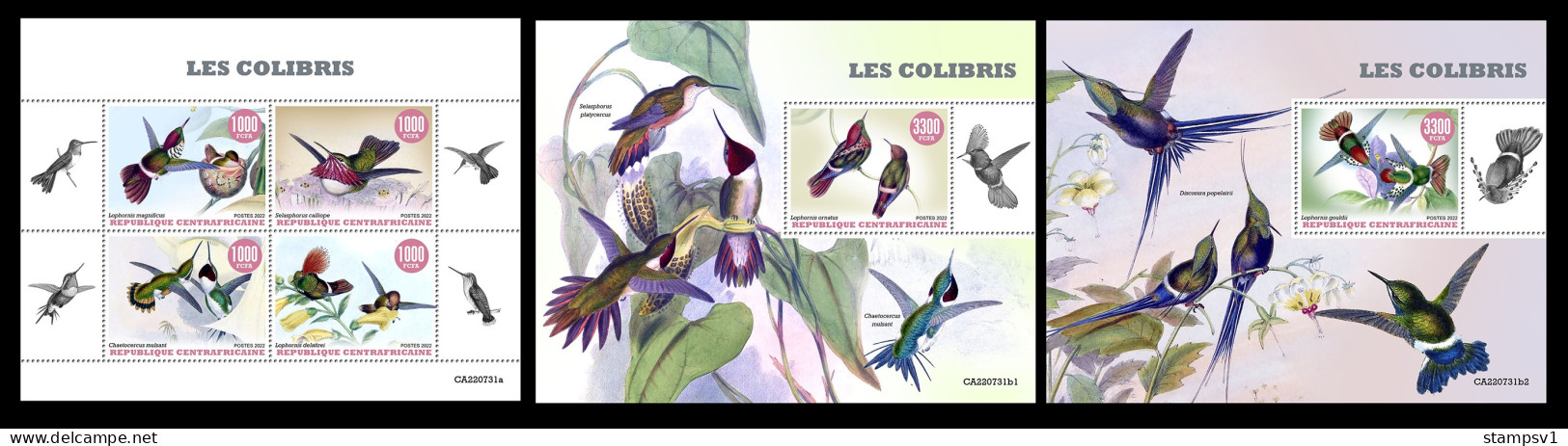 Central Africa  2022 Hummingbirds. (731) OFFICIAL ISSUE - Colibris