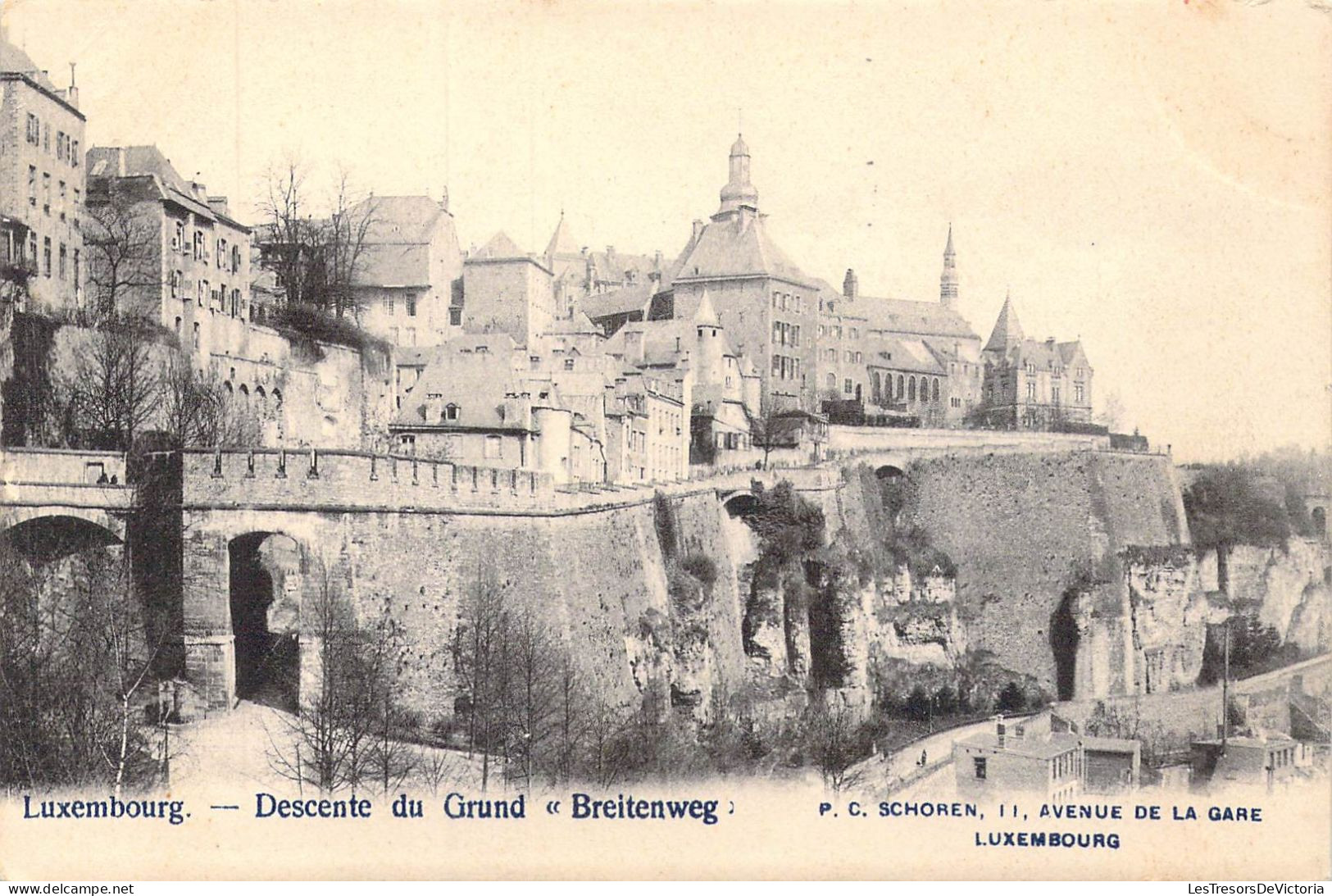 LUXEMBOURG - Descente Du Grund " Breitenweg " - Carte Postale Ancienne - Luxembourg - Ville