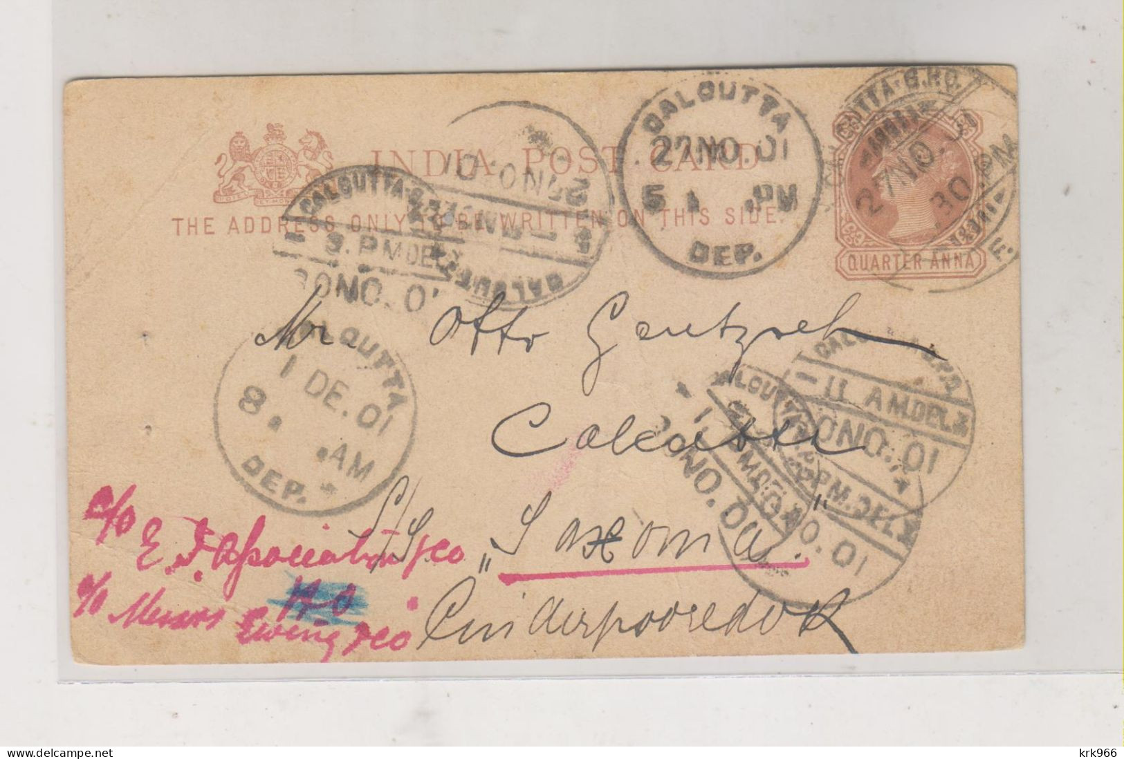 INDIA   Nice  Postal Stationery 1901 - Briefe