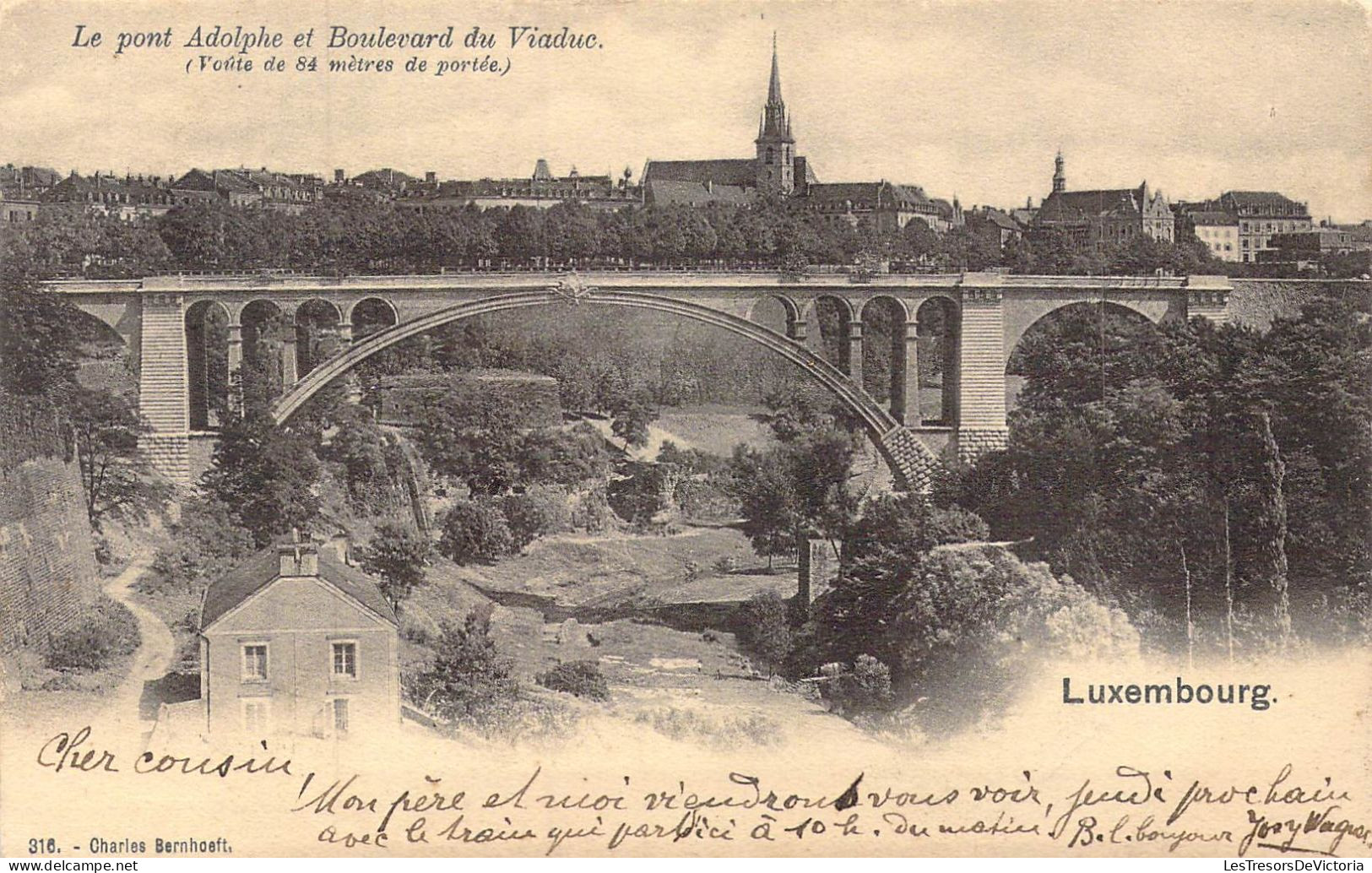 LUXEMBOURG - Le Pont Adolphe Et Boulevard Du Viaduc - Carte Postale Ancienne - Luxemburg - Stadt
