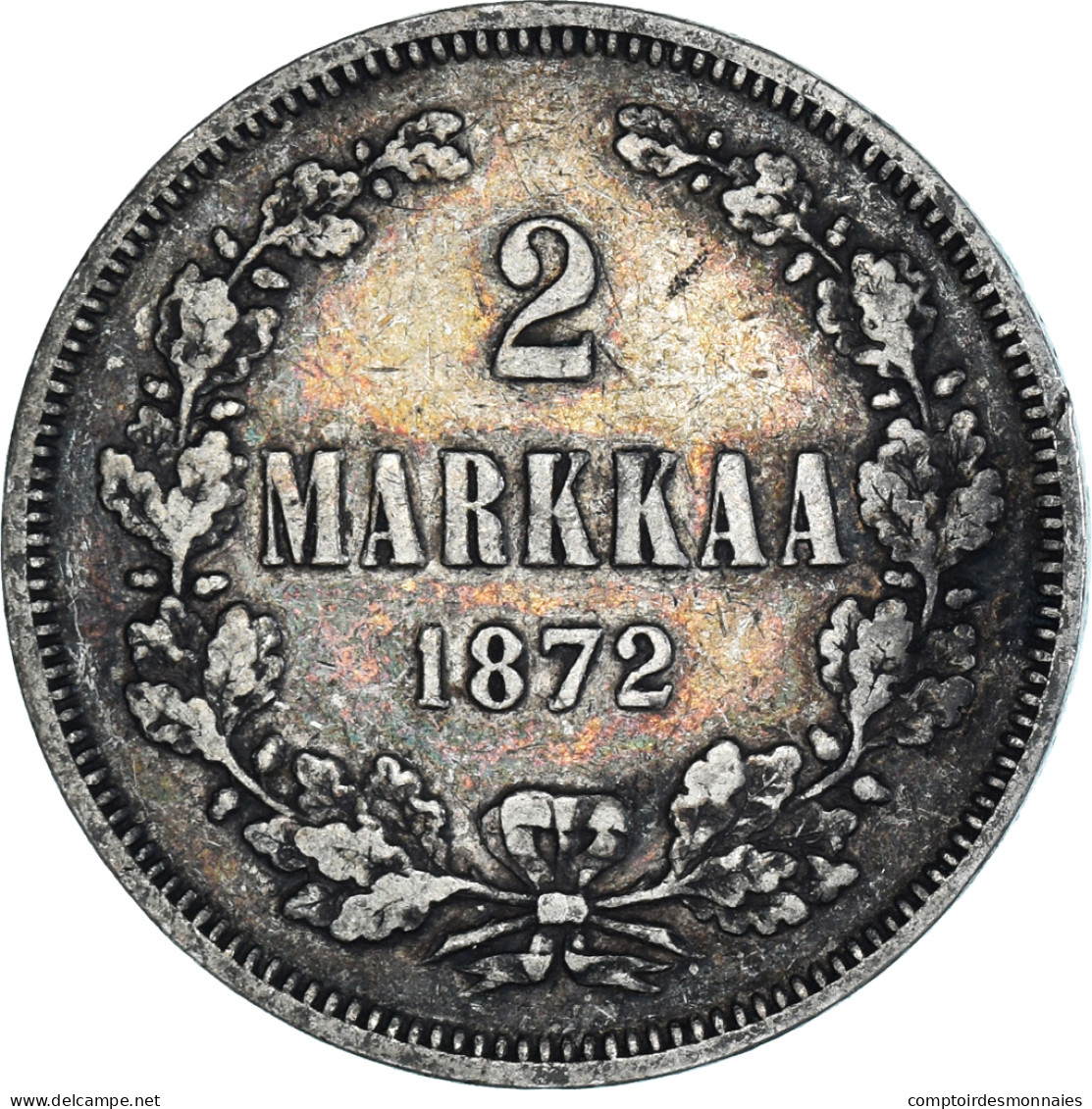 Monnaie, Finlande, Alexander II, 2 Markkaa, 1872, Helsinki, TTB, Argent, KM:7.2 - Finlandia