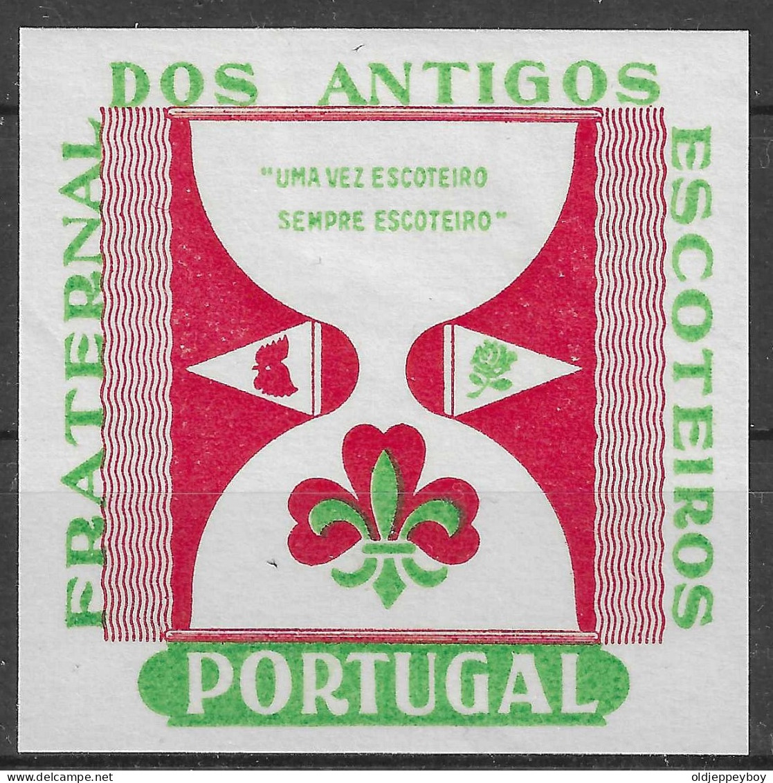 1962 IMPERFORATED COLOUR PROOF  PORTUGAL Fraternal Antigos Escoteiros  Scouting Pfadfinder Scouts VIGNETTE CINDERELLA  - Nuevos