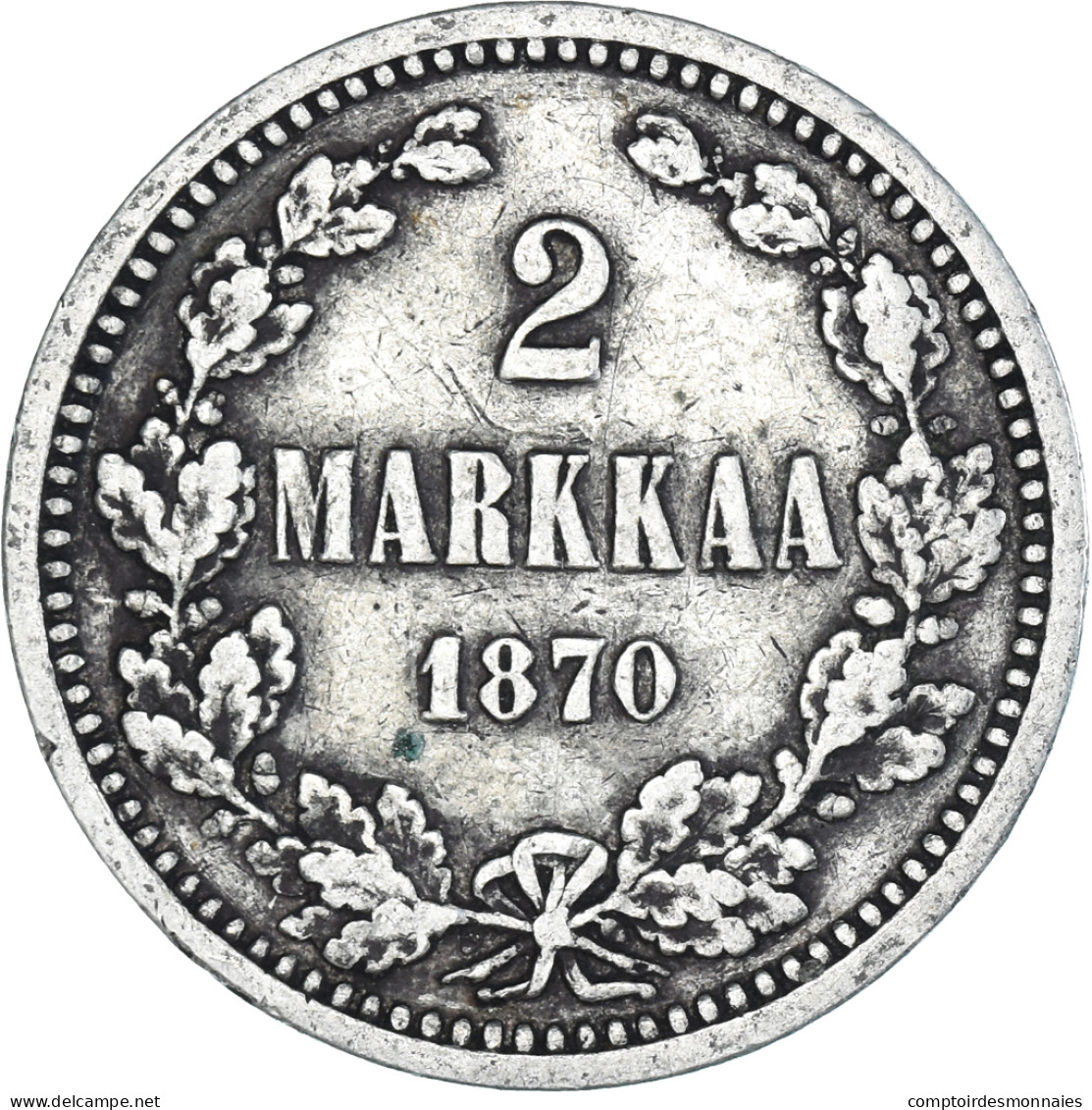 Monnaie, Finlande, Alexander II, 2 Markkaa, 1870, Helsinki, TTB, Argent, KM:7.1 - Finlandia