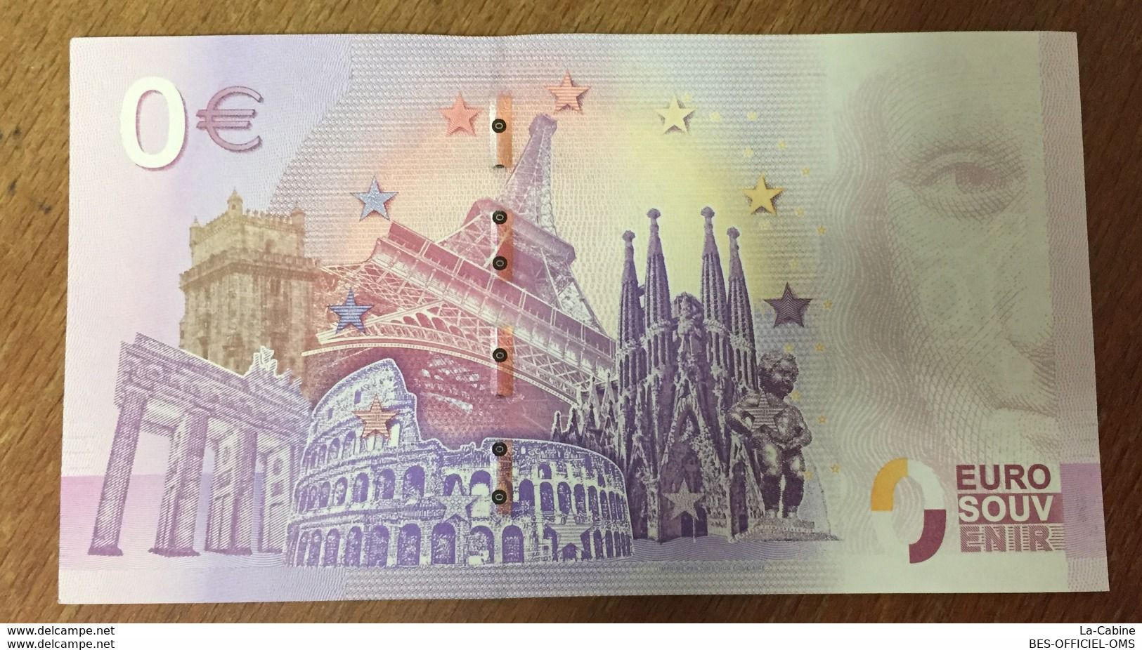 2019 BILLET 0 EURO SOUVENIR CATHÉDRALE DE MONACO ZERO 0 EURO SCHEIN BANKNOTE PAPER MONEY - Monaco