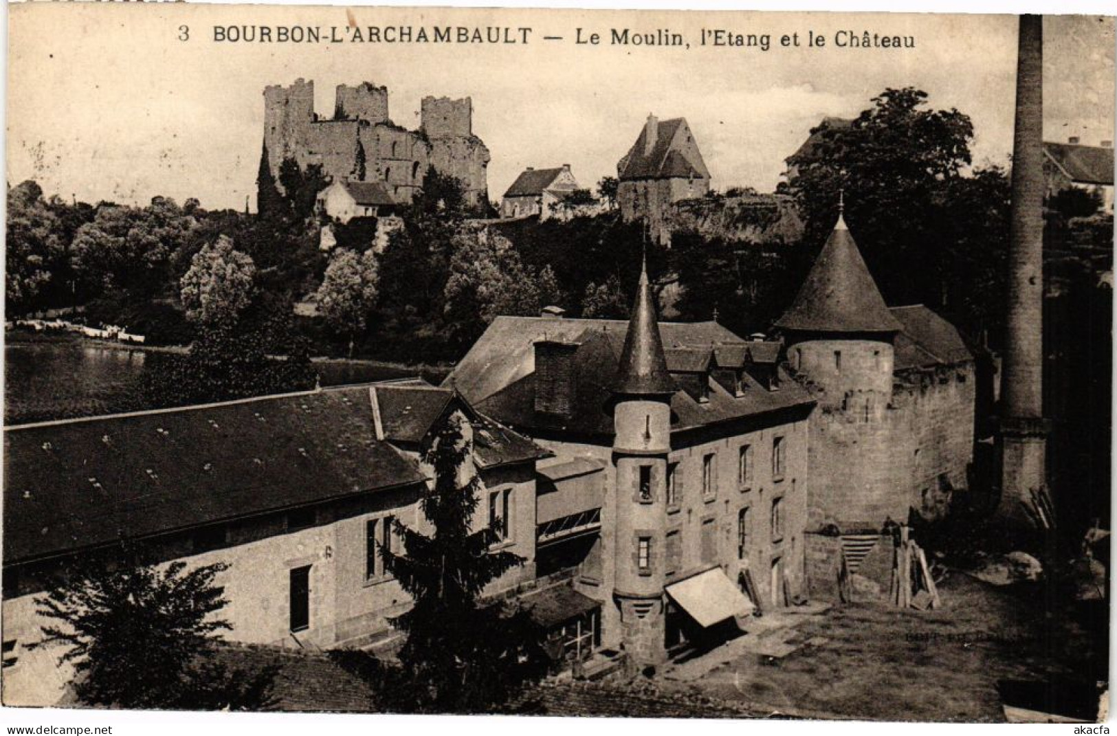 CPA BOURBON-l'ARCHAMBAULT - Le Moulin L'Etang Et Le Chateau (262789) - Bourbon L'Archambault