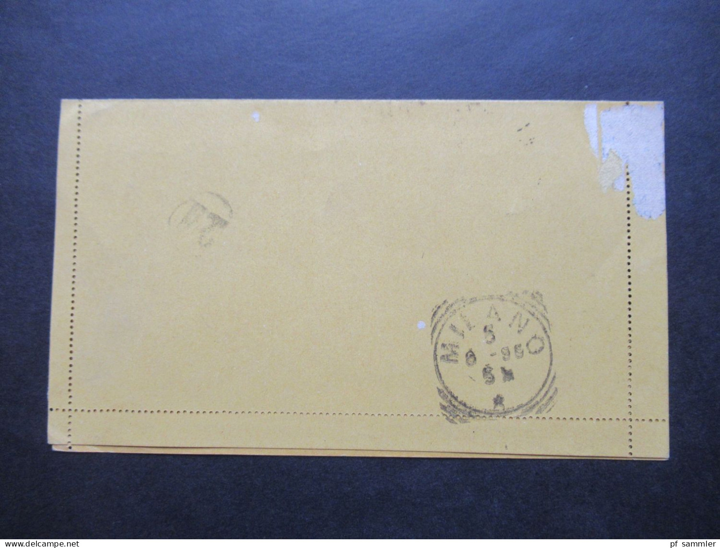 Italien 1896 Ganzsache / Kartenbrief K1 Stempel Milano / Ortsverwendung Milano Hotel De L Europe - Entero Postal