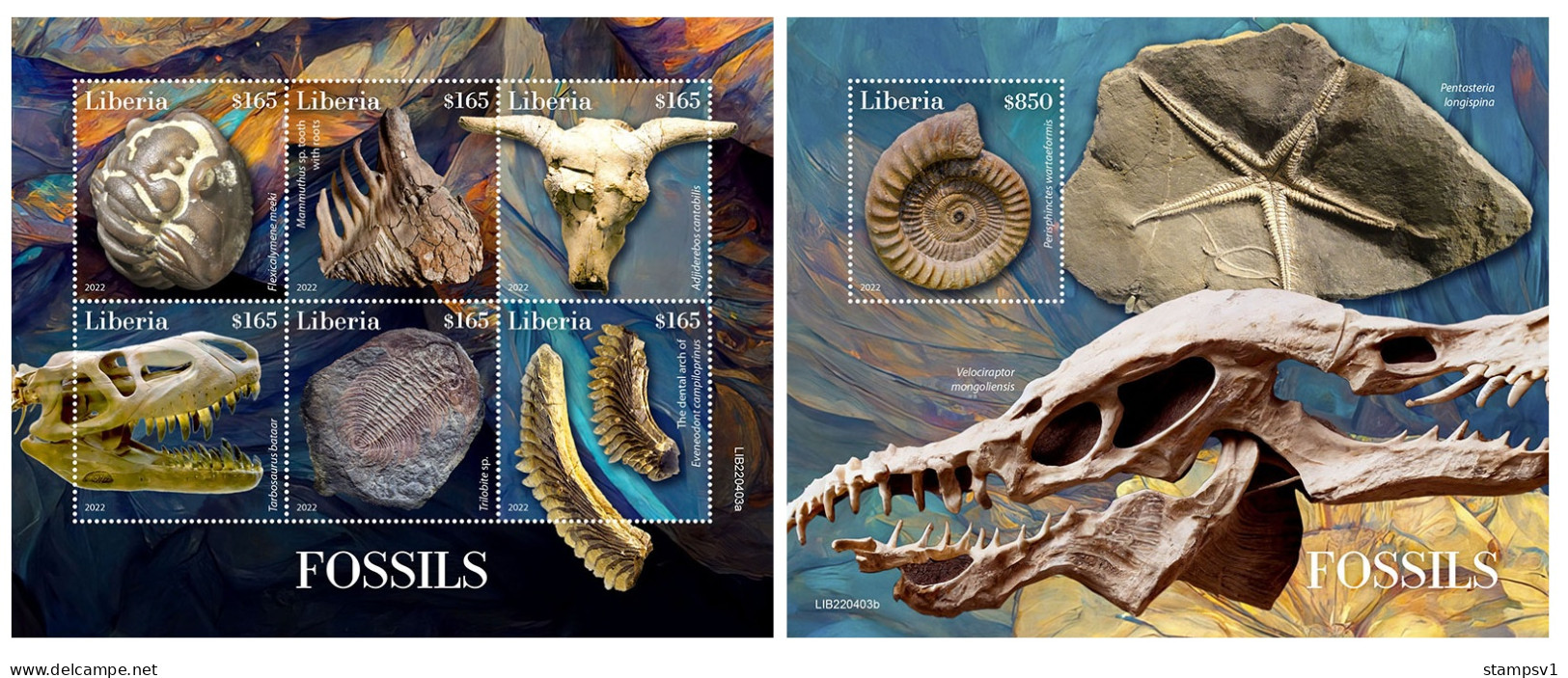 LIberia  2022 Fossils. (403) OFFICIAL ISSUE - Fossielen