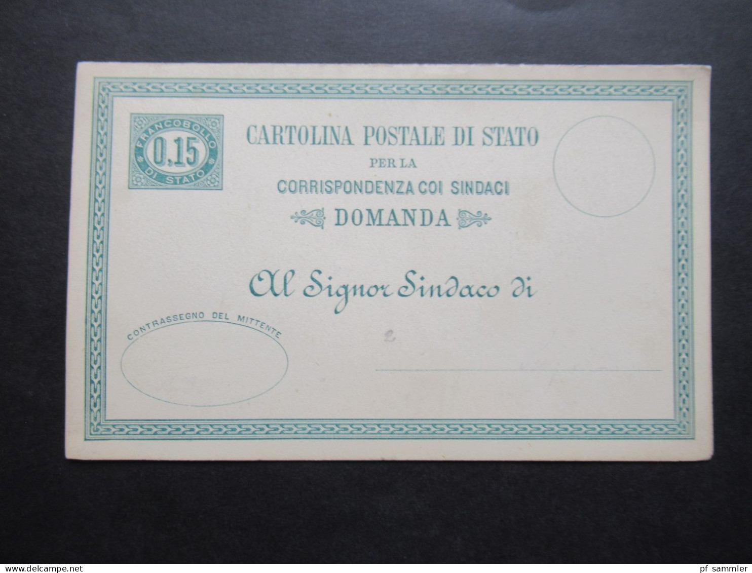 Italien 1875 Ganzsache / Dienstpostkarte Doppelkarte DP2 Ungebraucht / Postverkehr Mit Dem Bürgermeister - Interi Postali