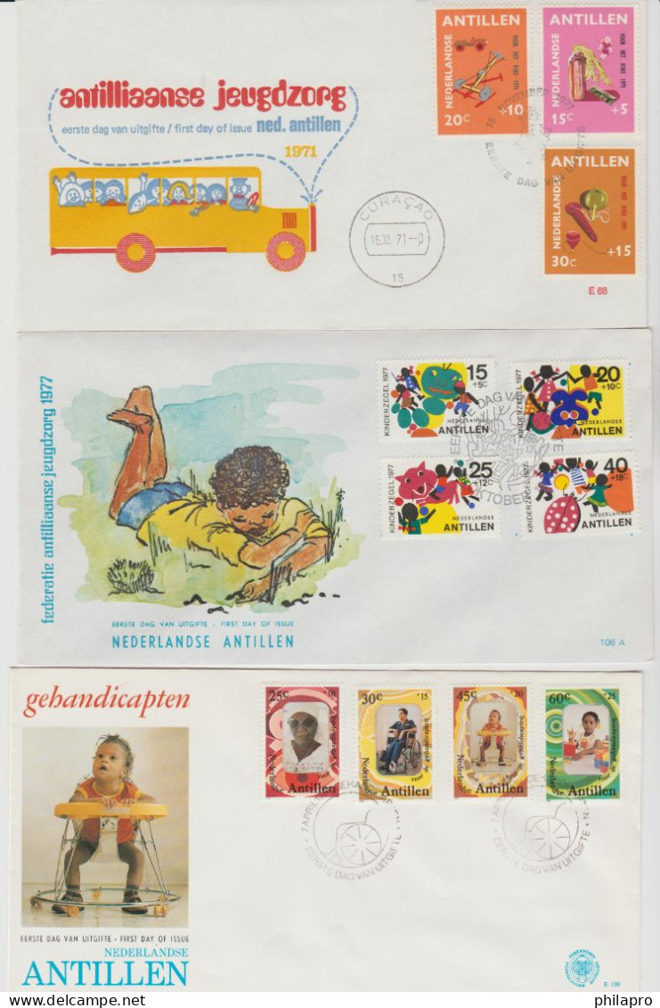 ANTILLES   Lot  12 FDC  VF  See 4 Scans  Réf  950 T - Antilles